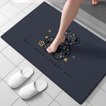 免運 防滑地墊 OGLY高端浴室地墊硅藻泥軟墊防滑廁所腳墊子衛生間門口吸水地墊 快速出貨