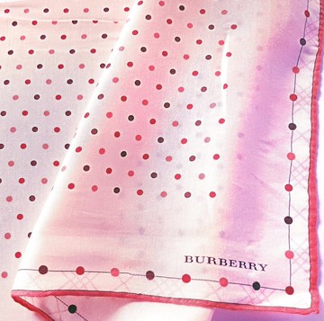 Burberry 復古絲巾 圓點 桃紅 22.5 x 22.5 英吋
