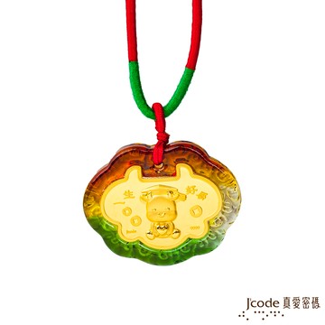 【J'code真愛密碼金飾】 博士小牛黃金彌月木盒-0.1錢