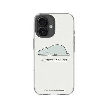 iPhone 16 Clear Case（相機按鈕） 透明 - ilovedoodle (Lim Heng Swee) - I Hippopotamiss You 河馬