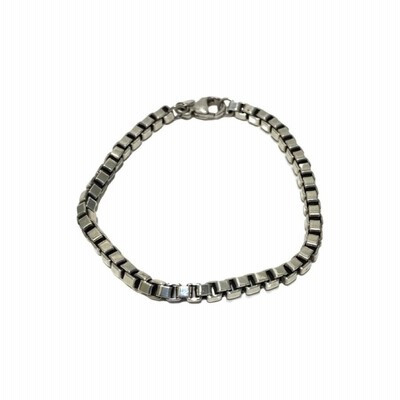 美品☆TIFFANY ブレスレット ベネチアン リンク チェーン バングル 刻印 極 美品 TIFFANY&Co. ティファニー ロゴ 刻印 ベネチアン リンク