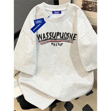 WASSUP重磅純棉短袖T恤男士潮牌2025夏季寬松休閑情侶裝半袖上衣
