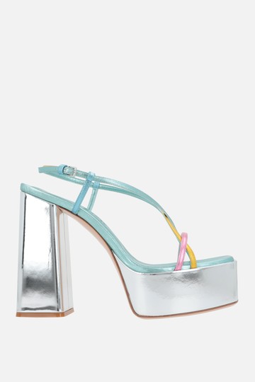 HAUS OF HONEY Wannabe lamineted leather platform sandals Woman