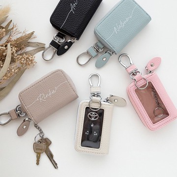 智慧鑰匙包【單款 姓名壓印】 莫蘭迪色調 鑰匙包 文字壓印 HE06U