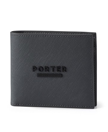 【PORTER INTERNATIONAL】DEFINE 真皮雙折零錢短夾 11866-00216(沉靜灰)