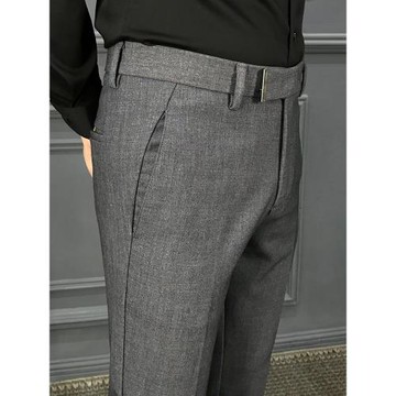 夏季抗皺西褲男修身2025新款小腳休閑免燙九分西裝褲潮商務長褲子