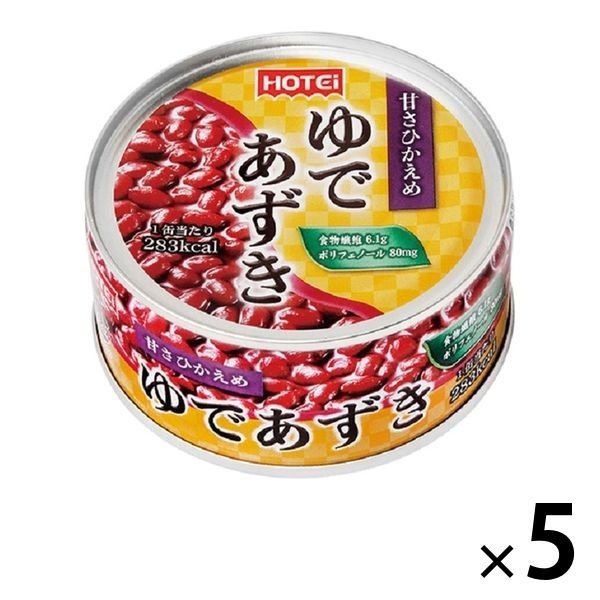 ホテイフーズホテイ　ゆであずき　165g　1セット（5缶）　缶詰