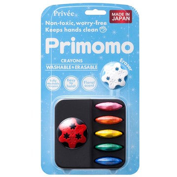 普麗貓趣味蠟筆(花瓣型)6色-附橡皮擦