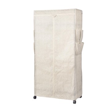 [家速配]淳 鍍鉻衣櫥防塵套-大(米白/咖啡二色隨機出貨)
