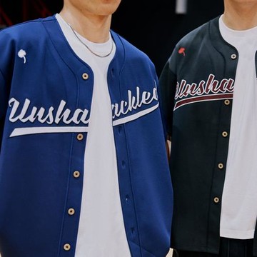 UNSHACKLED潮牌美式梓渝同款棒球服男女短袖開衫上衣寬松襯衫楊政