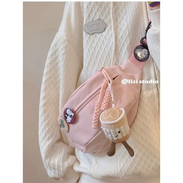 🌸 人氣爆款 🌸帆布休闲包包女2023新款潮斜挎包夏天运动胸包小众百搭ins腰包