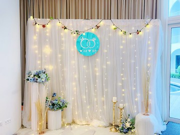 拍照背板出租服務 小資族首選 浪漫輕奢紗幔背板