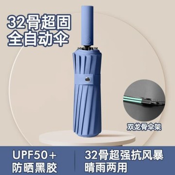 32骨雨傘男女晴雨雙龍骨大號折疊傘抗風暴抗風抗暴雨專用傘遮陽傘