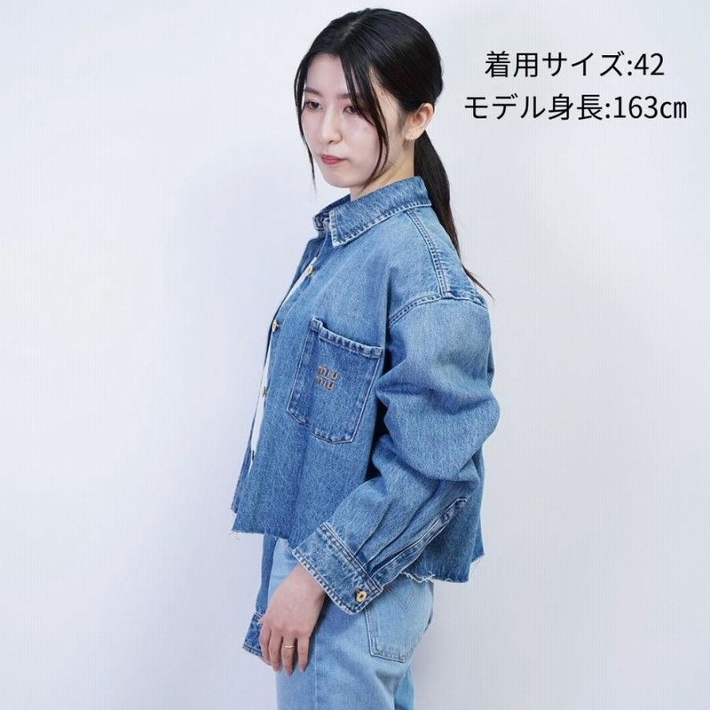 miumiu ミュウミュウ GWB186S232 DENIM JACKET 刺繍 ブルー