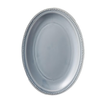 Minoya 美濃燒 珍珠邊橢圓淺盤  灰紫色  24 x 17.5 x 2.5cm  1個