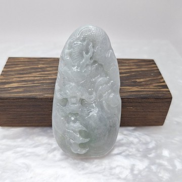 冰潤紫羅蘭烏雞 霸氣龍牌 牌件 | 天然緬甸玉A貨翡翠
