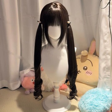 【KEKE】雙馬尾 假髮 長捲髮 85cm 自帶鬢角 可愛 自然 lolita 全頭套 巴洛克假髮 女蘿莉 仿真
