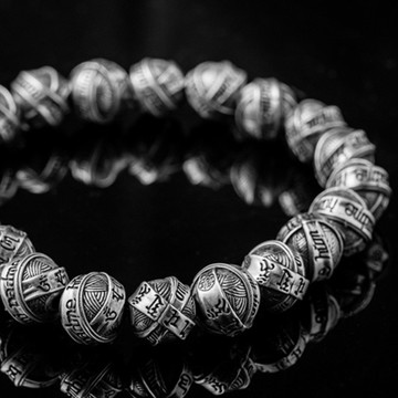 【JK銀飾】六字珠·護佑真言／925純銀【手串】