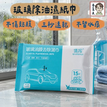 濕紙巾 濕巾 油膜去除濕紙巾 玻璃清潔劑 汽車濕紙巾 前擋風玻璃 清潔劑 玻璃防霧濕巾 玻璃油膜濕巾