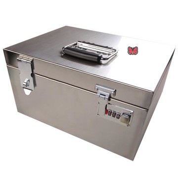 不銹鋼工具箱子手提收納箱票據箱現金箱印章盒存錢罐收納箱儲物箱