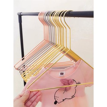 ins北歐三角形兒童衣架玫瑰金色童裝衣掛服裝店小孩專用長鉤衣撐