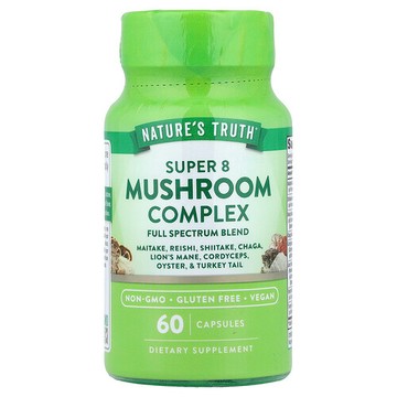 Nature's Truth, 超級 8 蘑菇複合物，60 粒素食膠囊