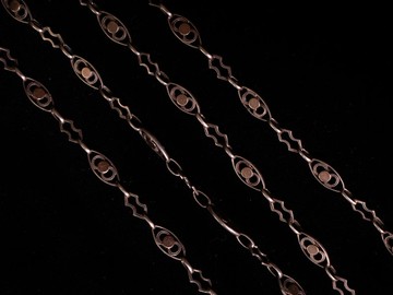 20世紀初期 法國 裝飾藝術時期 金銀雙色鏤空蝴蝶結長鍊