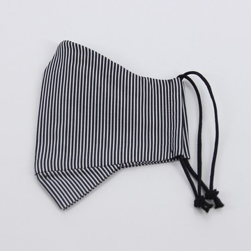 【防疫】純棉素面直條立體口罩(大) 台灣製造 可放醫