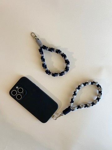 ZHII studio 簡約小花手機掛繩 編織手腕帶 手腕繩 手機背帶