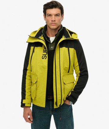 Superdry Men's Colour Block Windbreaker Jacket Yellow Size: L