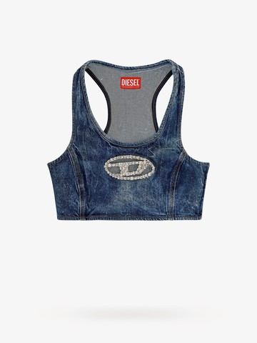 Denim top with frontal oval-d logo - DIESEL - gender_Woman