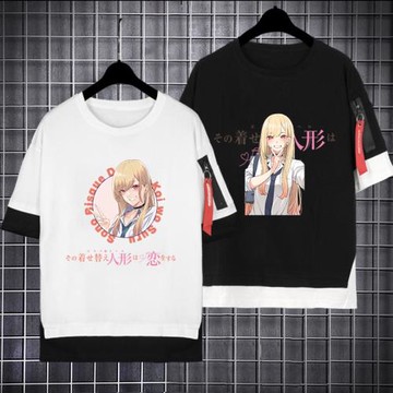 更衣人偶墜入愛河喜多川海夢動漫卡通休閑短袖青少年假兩件T恤衫