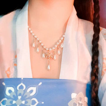 【蜻蜓眼】四月同款瓔珞漢服軟瓔珞古風珍珠項鏈頸鏈明制旗袍配飾
