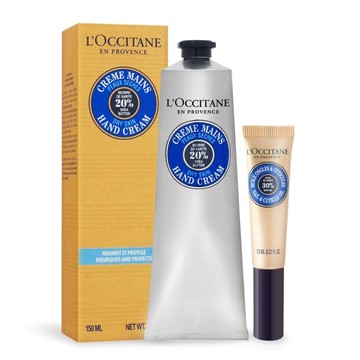 L’OCCITANE 歐舒丹 乳油木手部修護組[指緣修護油7.5ml+護手霜150ml]-專櫃公司貨