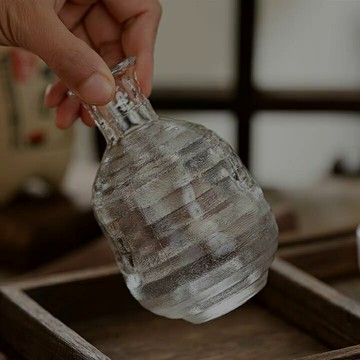 日式古風玻璃清酒杯一口杯餐廳餐具創意燙酒壺烈酒杯白酒杯一兩杯
