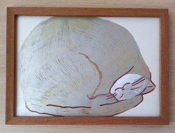 插圖 貓日和 含木製框架 免運 日式掛畫