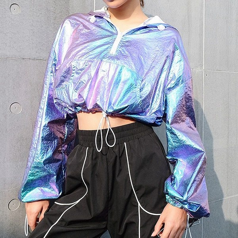 3日以内に発送 タマムシカラーが独特な表情を見せるショート丈ワイドシルエットパーカー フーディ 原宿系 ファッション レディース ゆめかわいい 服 奇抜 派手 個性的 ダンス 衣装 コスチューム ヒ 通販 Lineポイント最大1 0 Get Lineショッピング