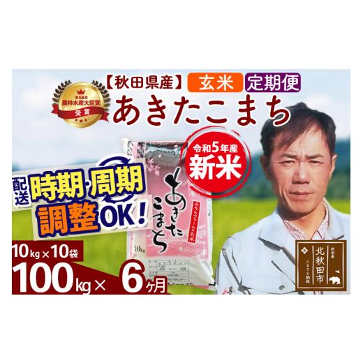 ふるさと納税 秋田県 北秋田市 《定期便6ヶ月》＜新米＞秋田県産 あきたこまち 100kg(10kg袋) 令和5年産 お届け時期選べる 隔月お届けOK お米 みそら…