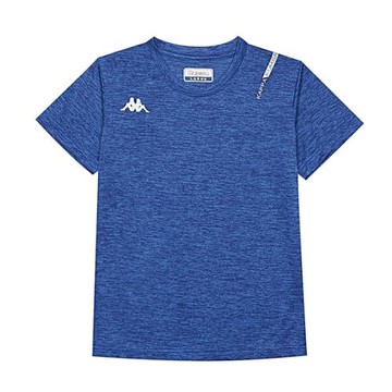 KAPPA義大利舒適小童吸溼排汗男款圓領T恤 義大利藍麻花 34168KWX7F
