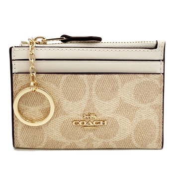 COACH 經典C LOGO悠遊卡夾/鑰匙圈/零錢包(蕎麥奶茶)