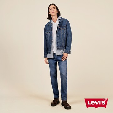 Levis 男款 上寬下窄 502Taper牛仔褲 中藍刷白 彈性布料