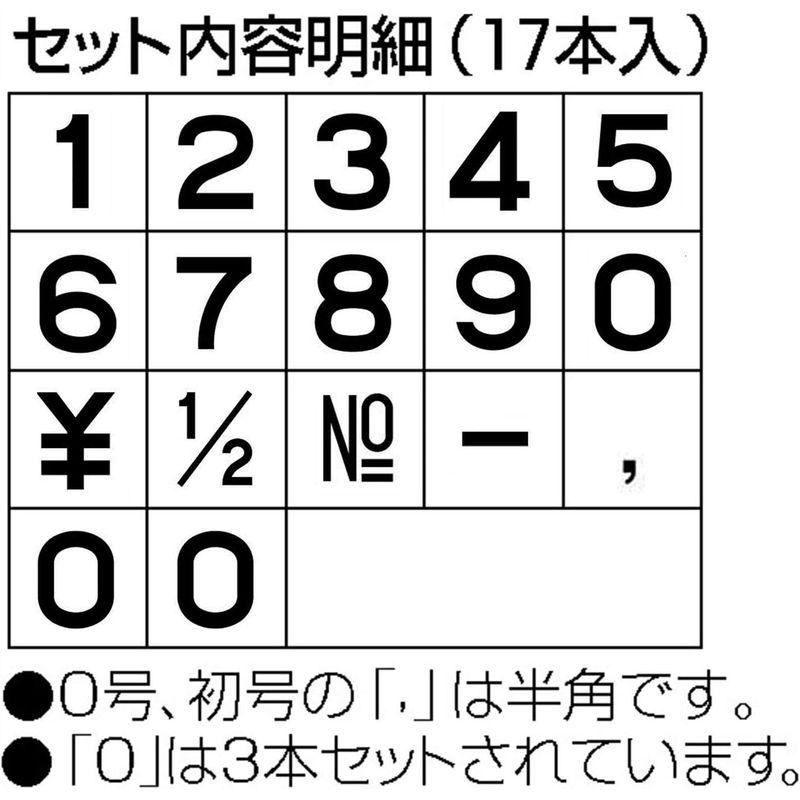 シャチハタ スタンプ 柄付ゴム印 連結式 数字セット GRN-0G ゴシック体 0号 印面11.9×9.3ミリ