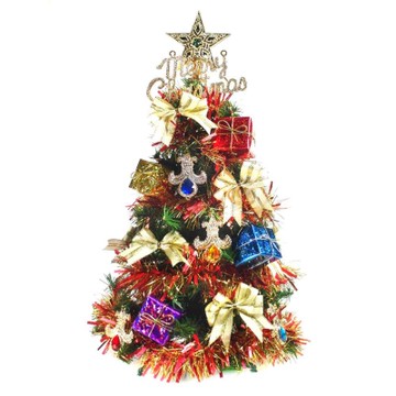 摩達客耶誕★台灣製 可愛2呎/2尺(60cm)經典裝飾綠色聖誕樹(彩寶石禮物盒系)本島免運費