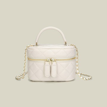 相印*時髦2024夏季新款女生斜跨百搭簡約風大容量純色菱格鏈條包