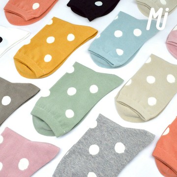 《MJ襪子》 純棉點點韓版女襪 圓點襪 中筒襪 萊卡 保證台灣製  MP031