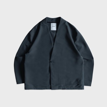 DYCTEAM - RePET Plaid loose collarless blazer (gray blue)