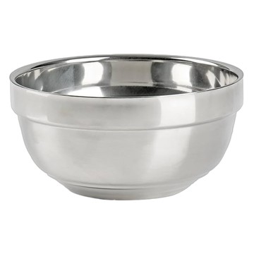PEARL LIFE 珍珠金屬 Hanjike系列 雙層不銹鋼飯碗 13cm  銀色  1個