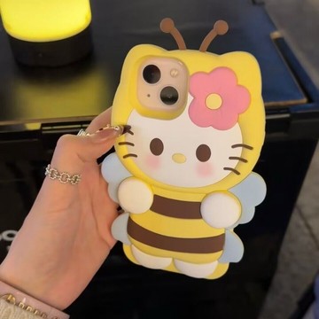 kitty手機殼🎀 蜜蜂可愛蘋果iPhone xr/xs/7plus手機殼保護套15plus/14/13/12/11/6