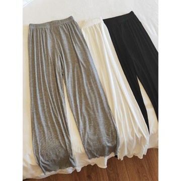 莫代爾長睡褲女春秋夏季薄款高級感簡約休閑家居可外穿純色打底褲