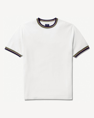 Noah Striped Pique Ringer White / L